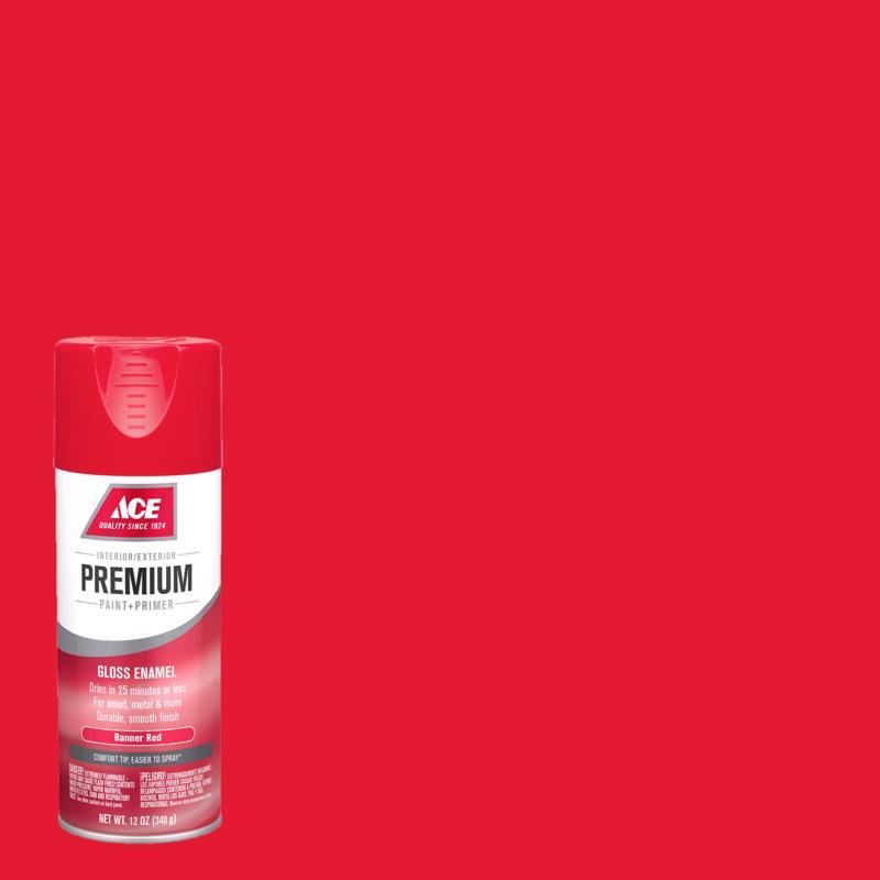 Ace Premium Gloss Banner Red Enamel Spray Paint 12 oz