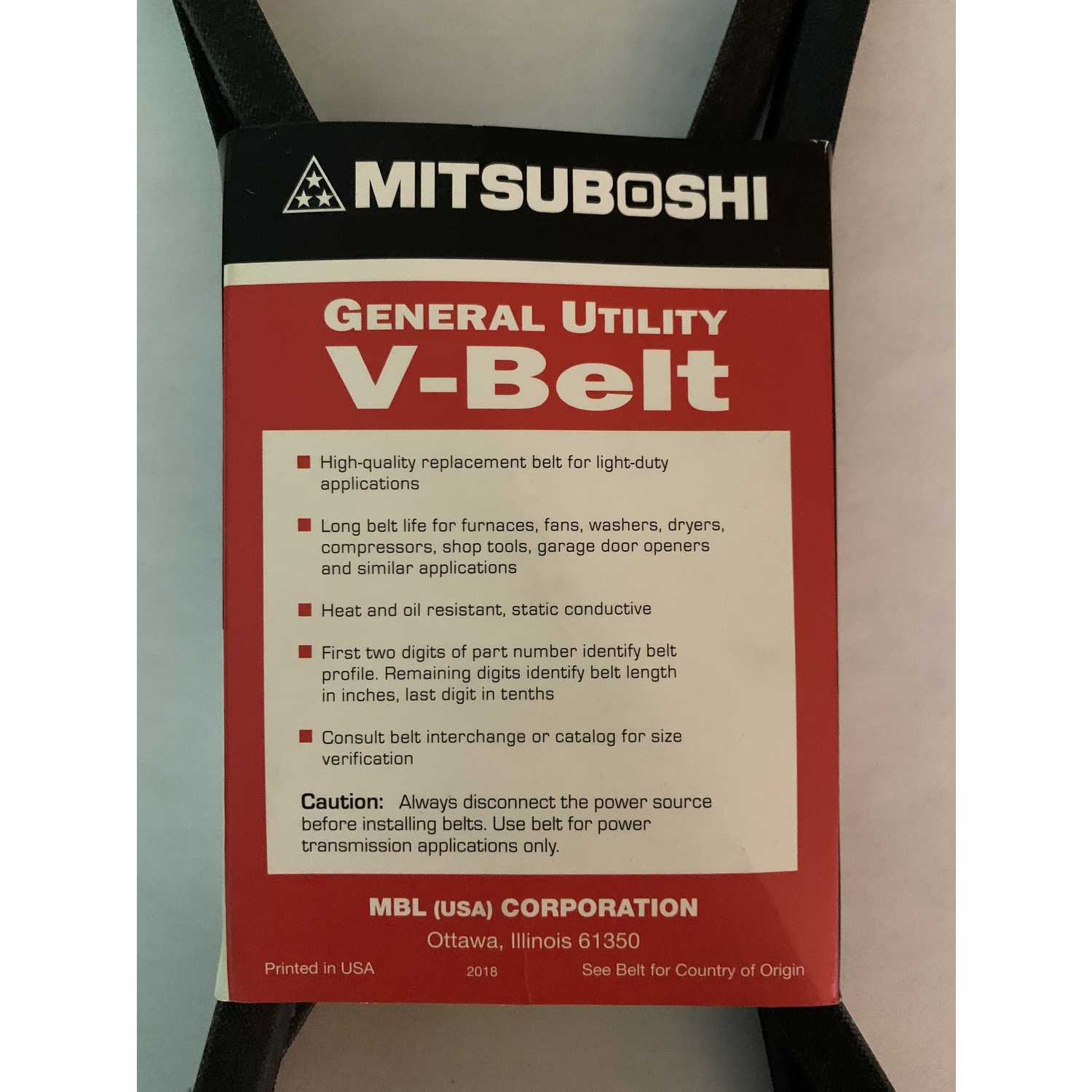 Fractional Horsepower 4l Type V-belt, 1/2 In. X 92 In.