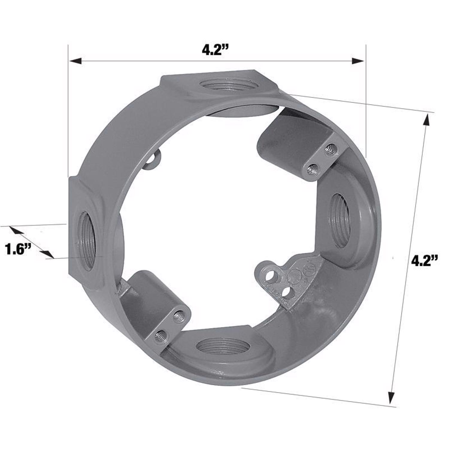 16.5 Cu In Round Metallic Extension Ring Gray 4-3/16 In.