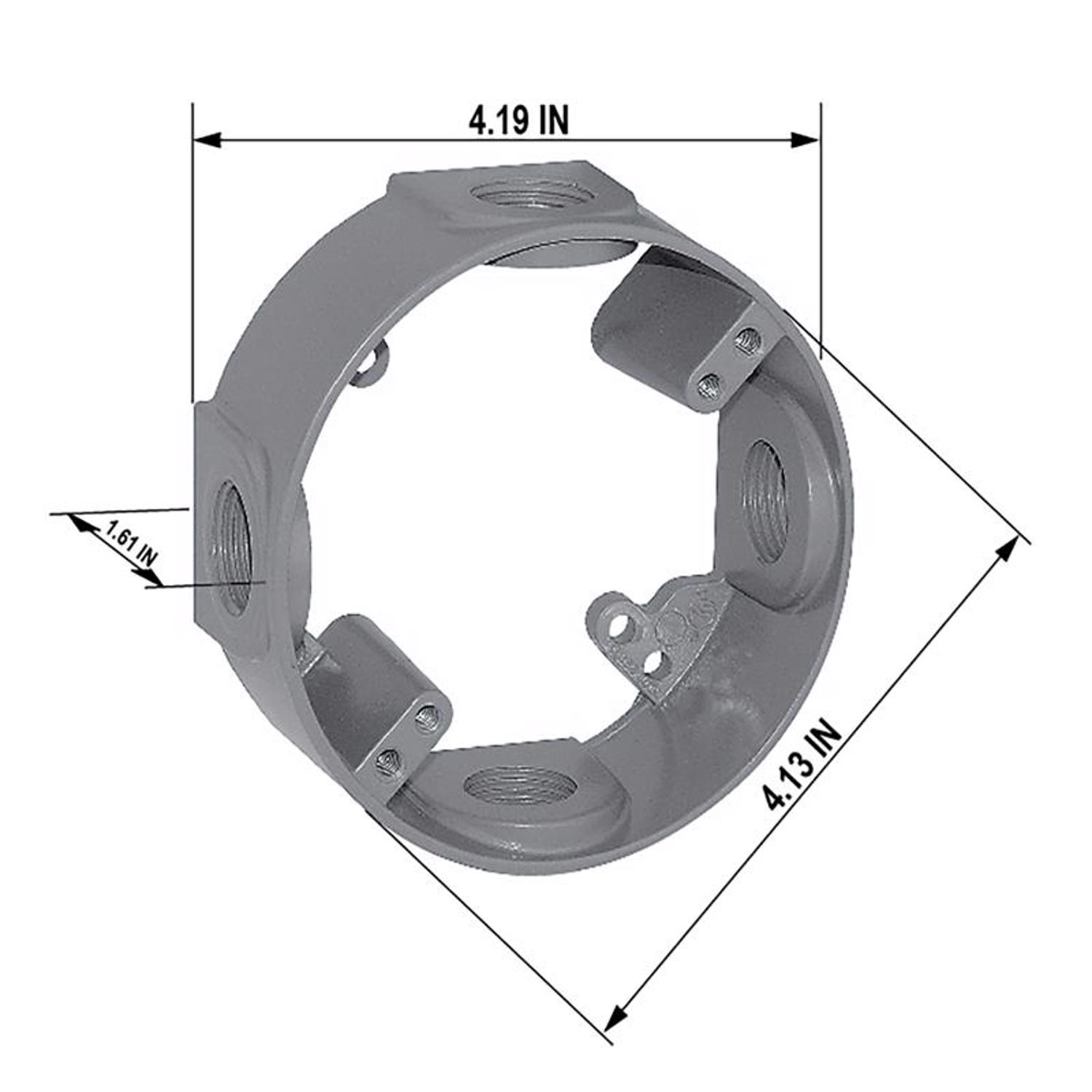 16.5 Cu In Round Metallic Extension Ring Gray 4-3/16 In.