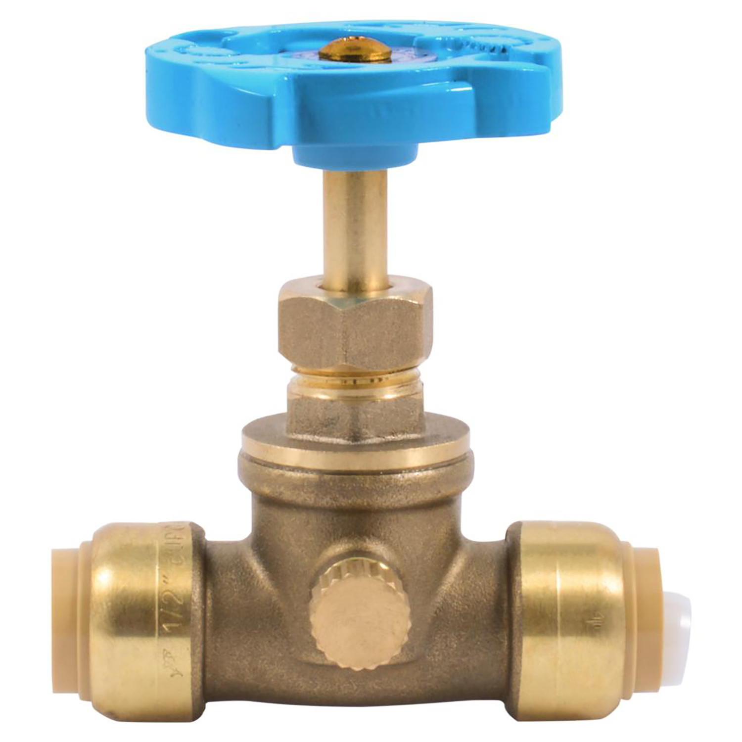 Push Fit Stop Valve With Drain, 1/2 In.